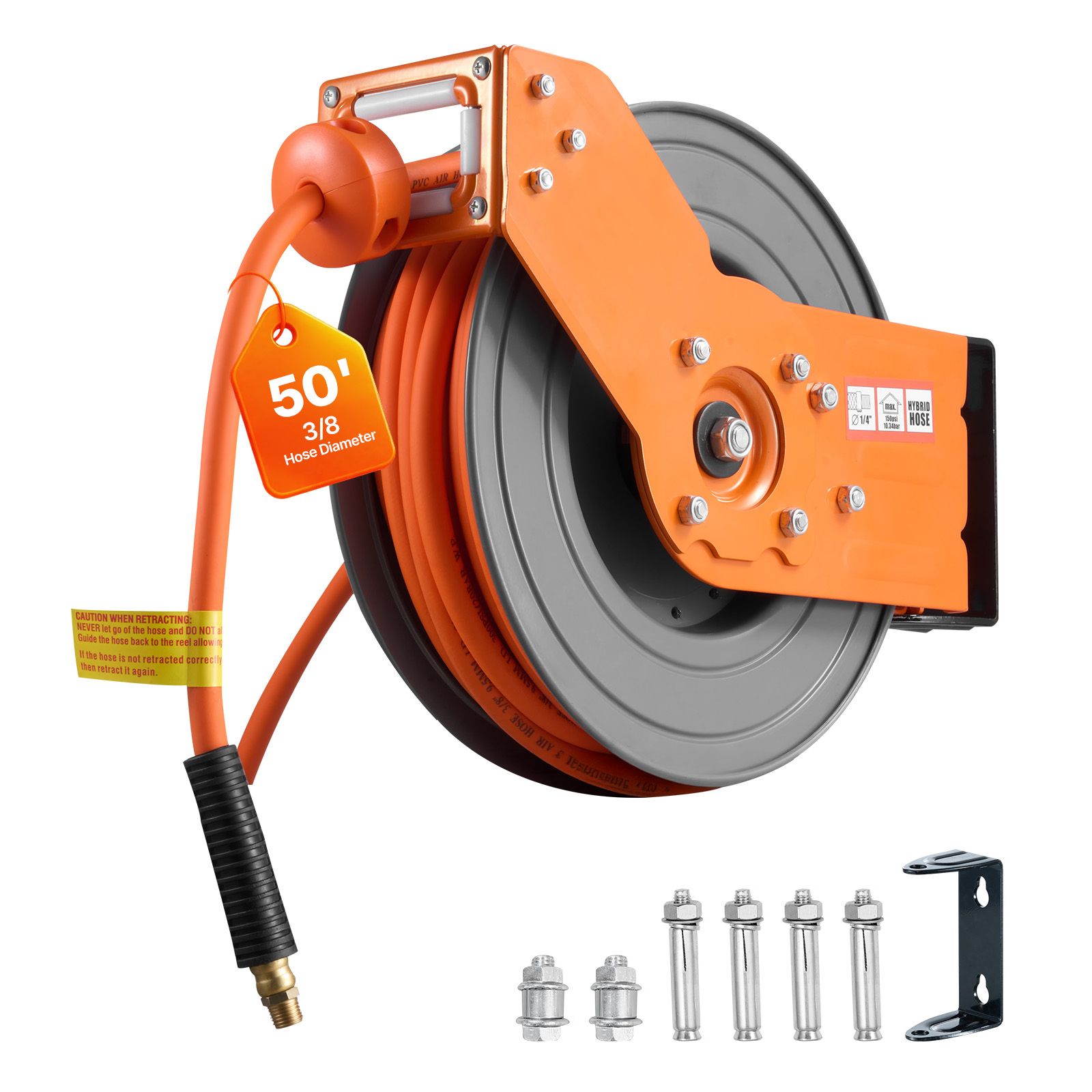 Enrouleur de tuyau d'air rétra - Air Compressor Air Hose 3/8 Hybrid 50Ft avis et prix