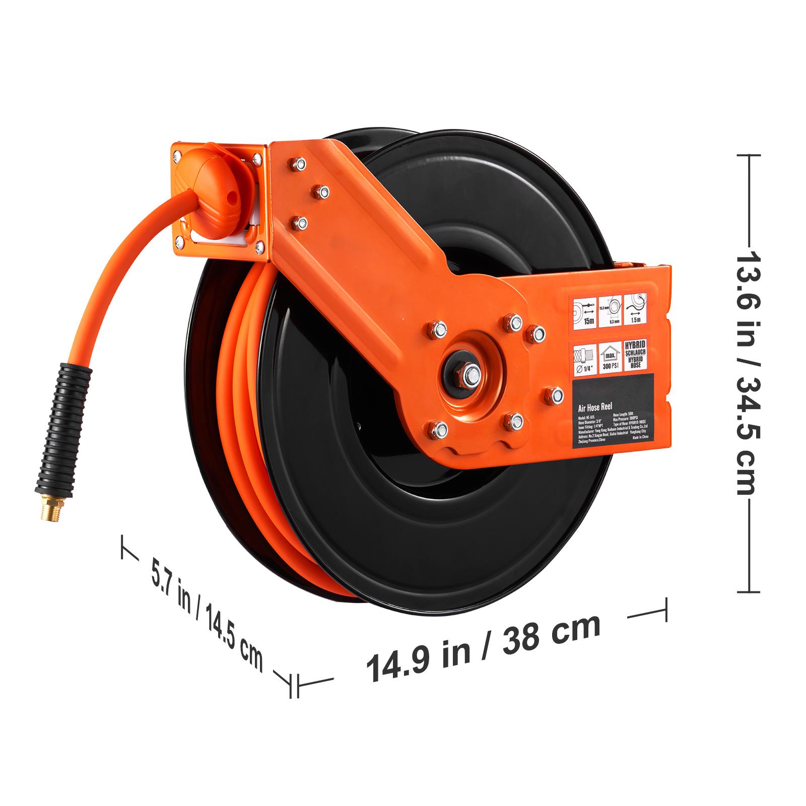 Enrouleur de tuyau d'air rétra - Air Compressor Air Hose 3/8 Hybrid 50Ft avis et prix