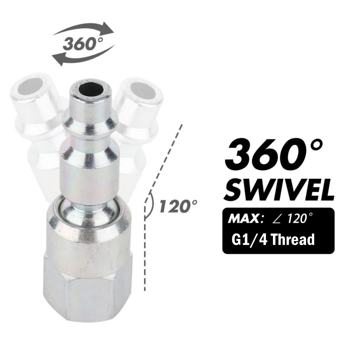 360 °   Raccord de connexion à - Swivel Air Hose Fitting Quick Connect 1/4 avis et prix