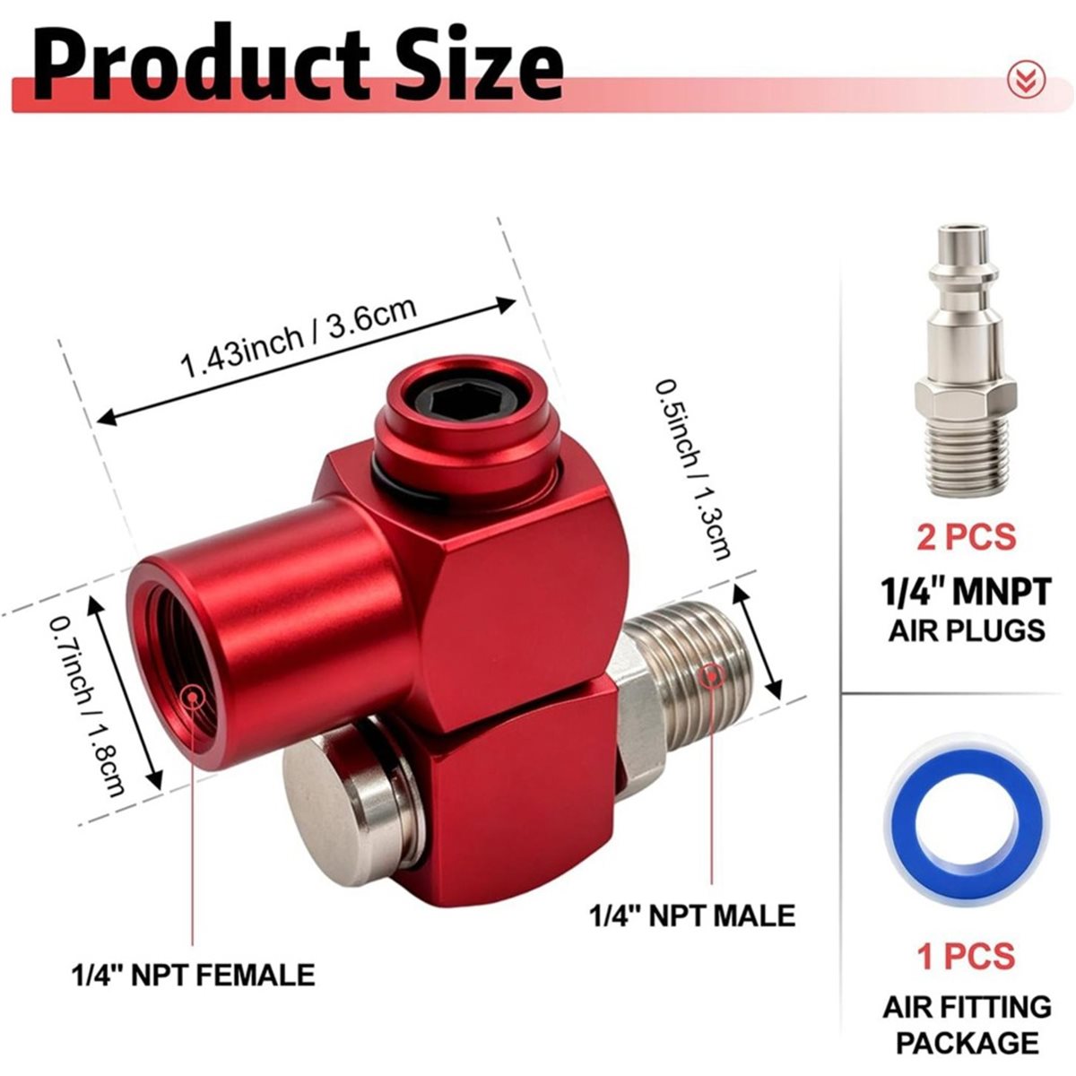 Lot de 2 raccords de tuyau d'a - Swivel Air Hose Fitting Quick Connect 1/4 avis et prix