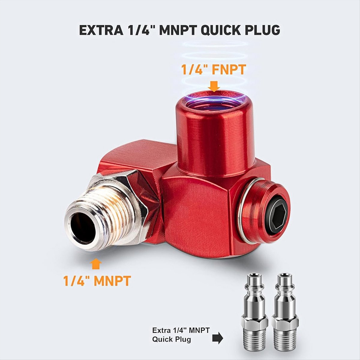 A24I Lot de 2 raccords de tuya - Swivel Air Hose Fitting Quick Connect 1/4 avis et prix