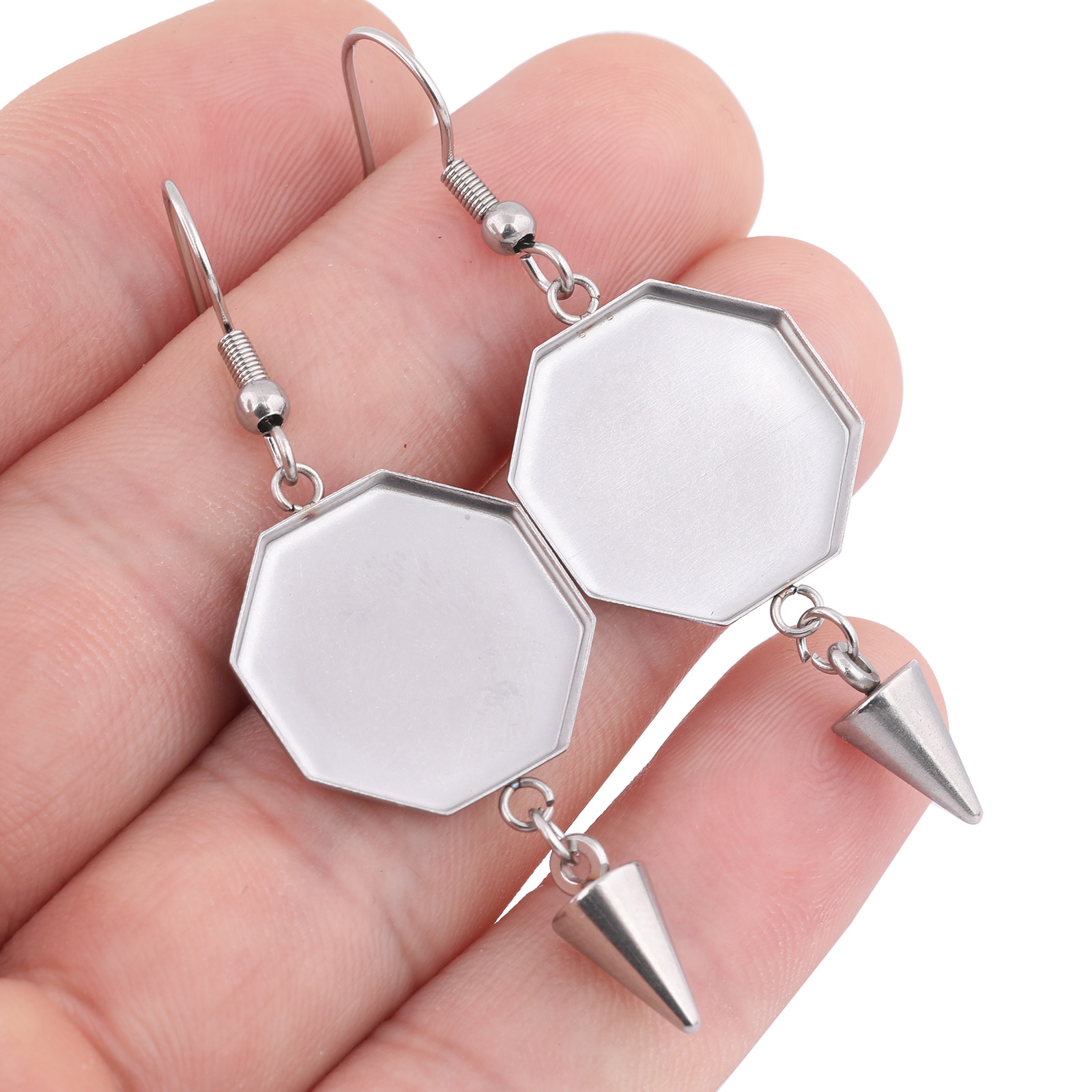 Boucles d'oreilles hexagonales - 18 Gauge Brad Nails Stainless Steel avis et prix