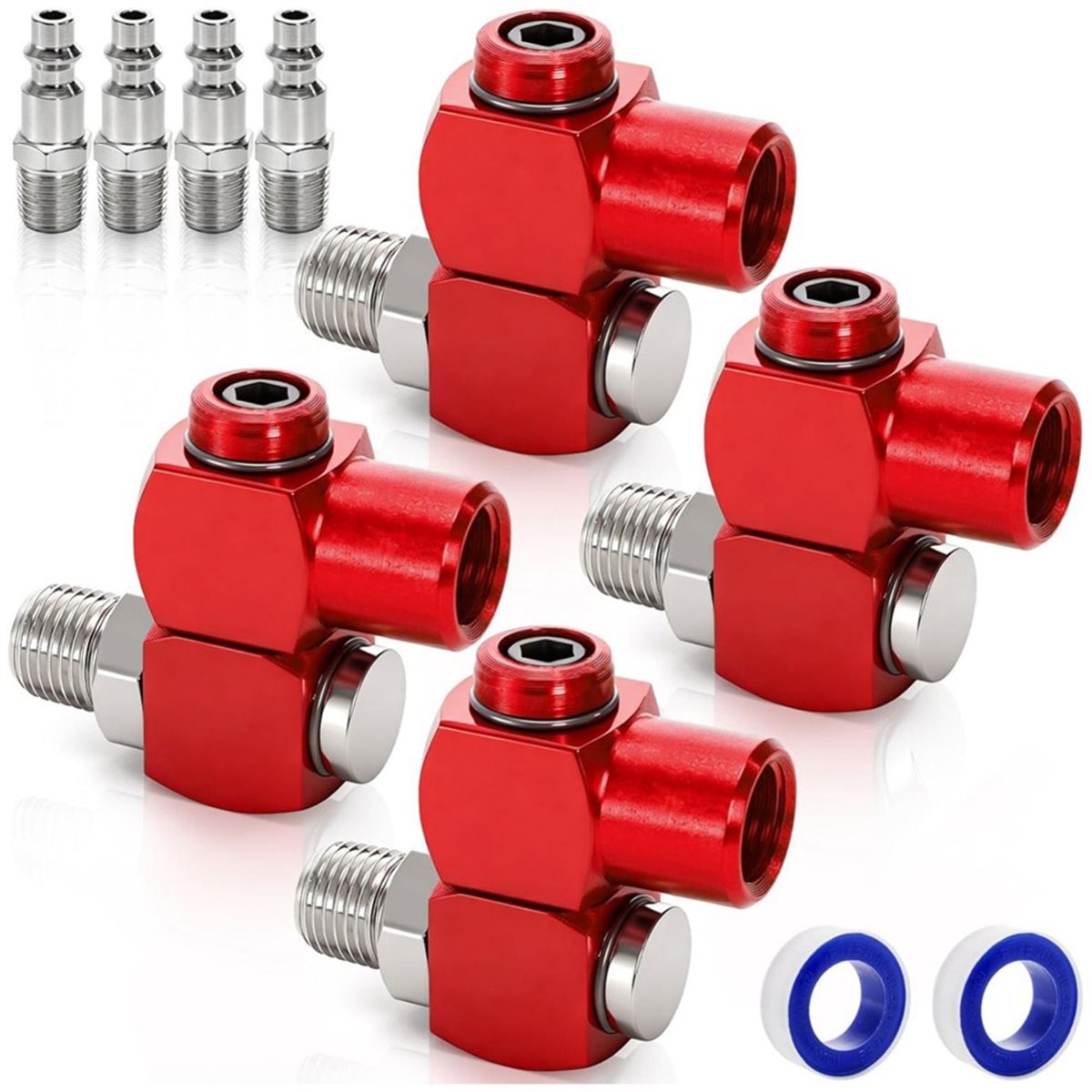 Lot de 4 raccords de tuyau d'a - Swivel Air Hose Fitting Quick Connect 1/4 avis et prix