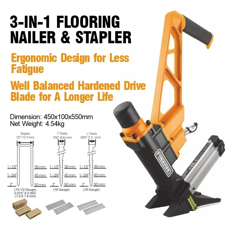 Cloueuse et agrafeuse manuelle - Pneumatic Flooring Nailer Stapler 2 In 1 avis et prix