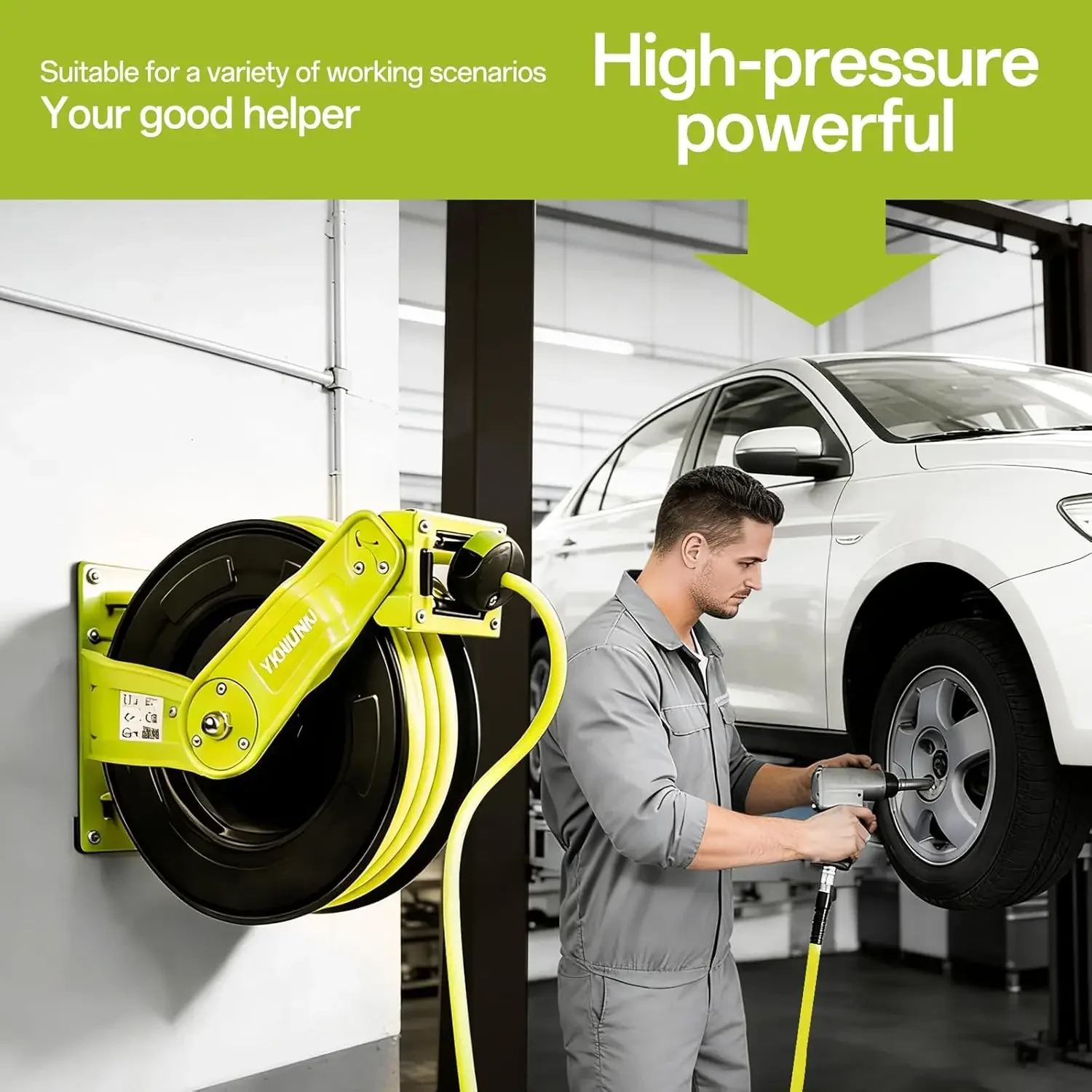 Enrouleur de tuyau d'air rétra - Air Compressor Air Hose 3/8 Hybrid 50Ft avis et prix